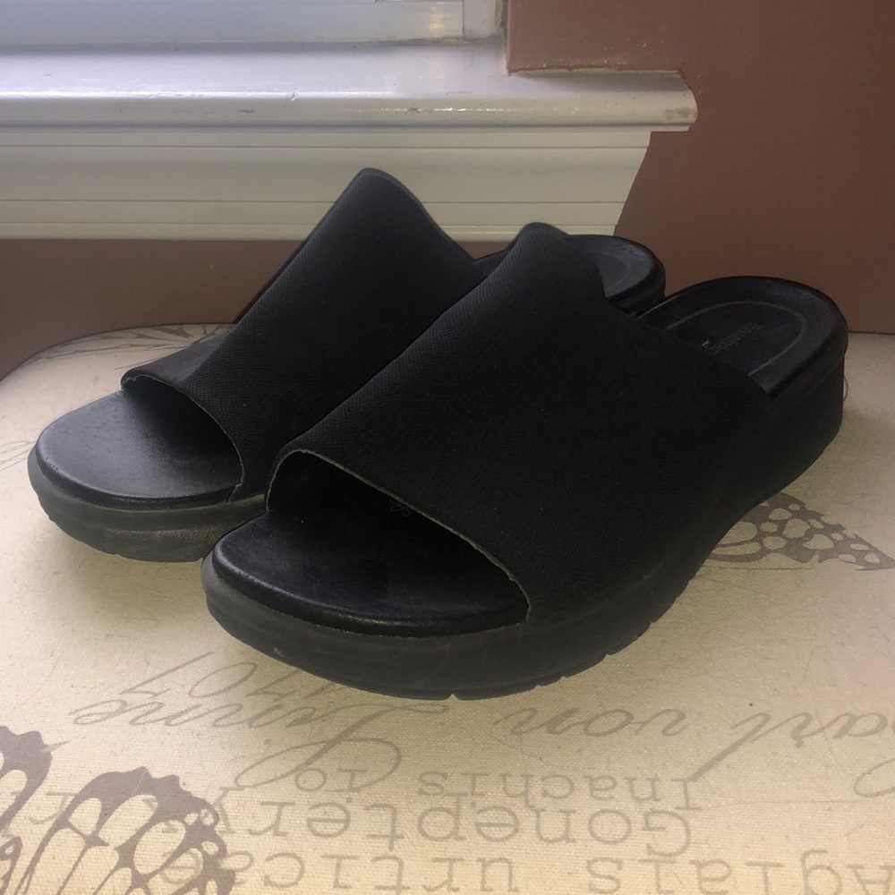 Black slides sandals